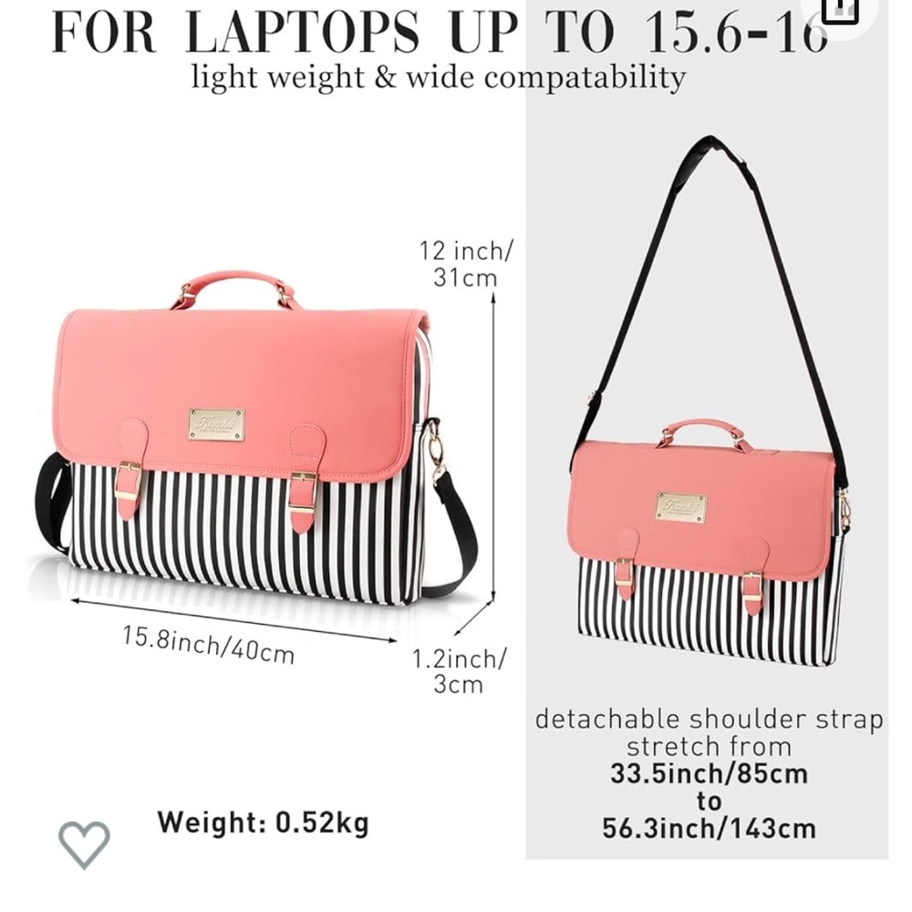 KAMLUI Laptop/Messenger Bag for Travel 🖤💗